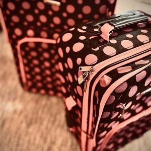 Pink And black luggage set of two $70 for both